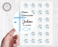 Preview: 24 personalisiert Sticker Aufkleber Kommunion Taufe Firmung Konfirmation Kreuz  Fisch personalisiert Einladung Karte  von Lüttentüddel®